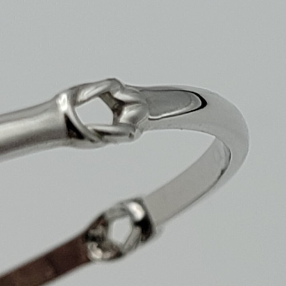 Monet Silver Tone Knot Accent Bangle Bracelet 7.75 Inch Minimalist Modernist - Picture 6 of 7